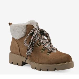 White Mountain Gloving Brown Winter Boots with Shearling, 9 Wide